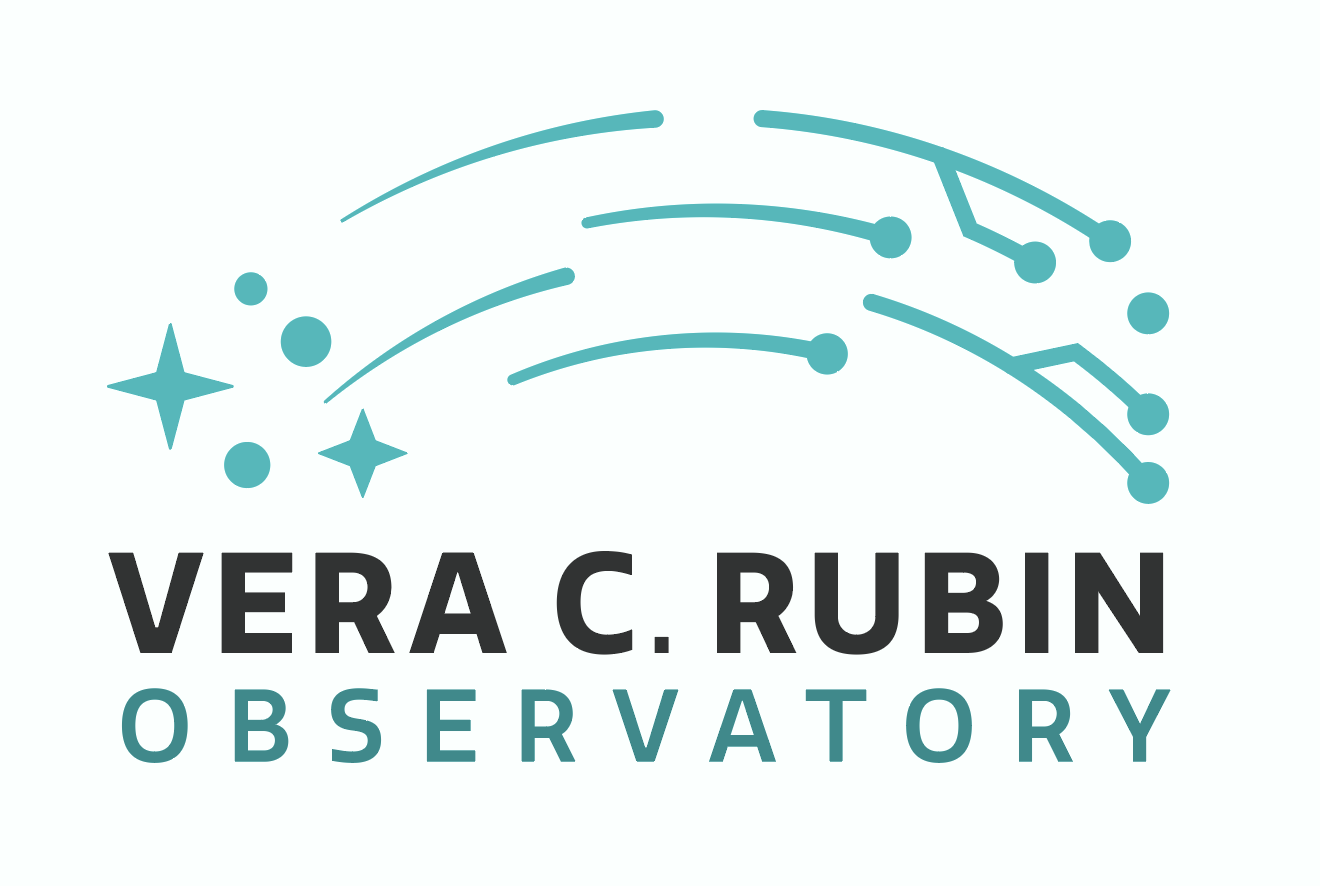 Rubin Observatory logo, a graphical representation of turning stars into data.